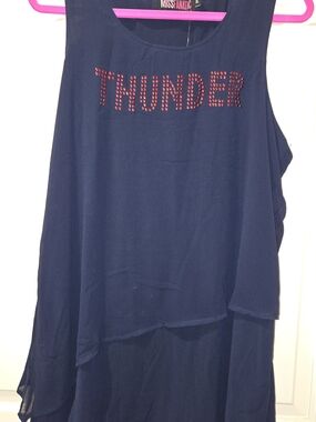 Navy OKC Thunder Mini Dress with Red Stud Detail NBA